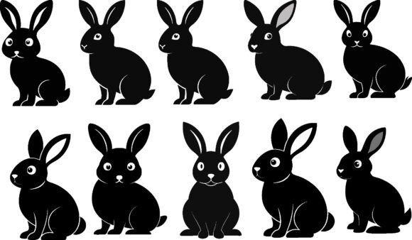 Easter Bunny Silhouette Svg Design for Graphics and Crafts