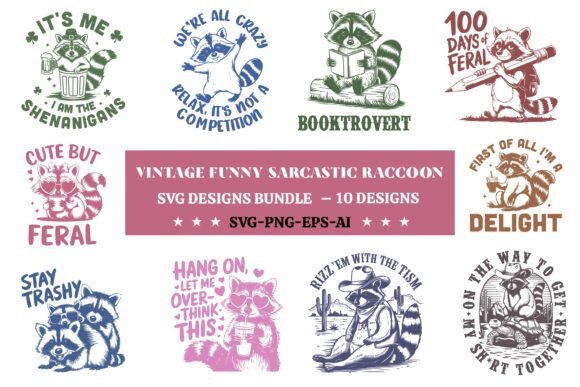 Funny Sarcastic Raccoon SVG PNG Bundle: A Creative Graphics Asset