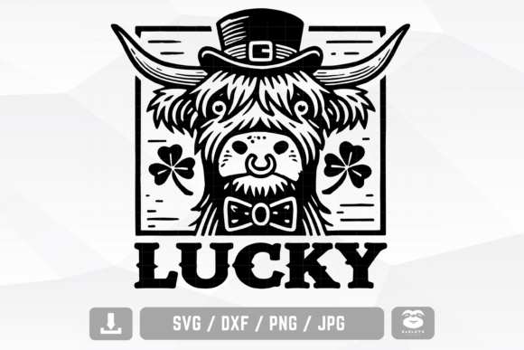 Highland Cow St. Patrick's Day Svg for Graphics and Crafts