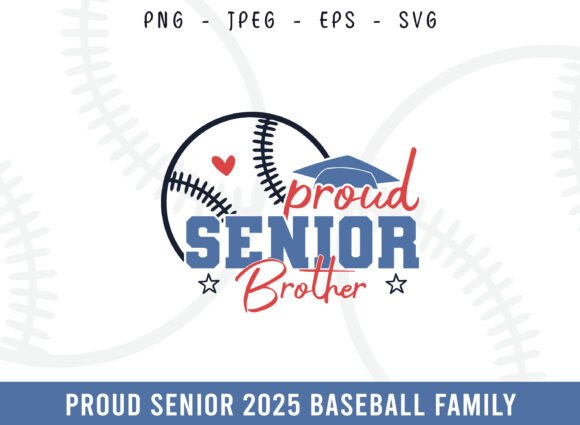 Proud Senior 2025 Baseball Brother SVG for Crafts and Graphics