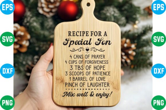 Recipe for a Special Son SVG: A Graphics Asset for Crafts