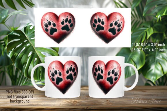 Review: Dog Paw Heart Sketch Mug Wrap for Crafts
