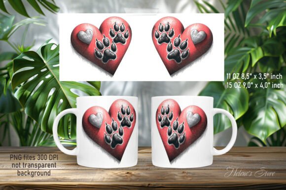 Review: Dog Paw Red Heart Mug Wrap for Crafts