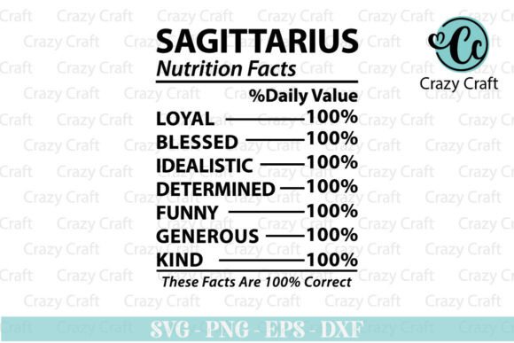 Sagittarius Nutrition Facts SVG: A Creative Graphics Asset