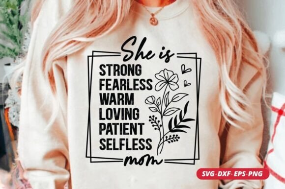 She is My Mom Strong Fearless Brave Svg for Crafts & Graphics
