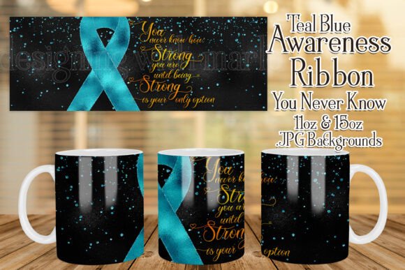 Teal Awareness Ribbon Mug Design Review
